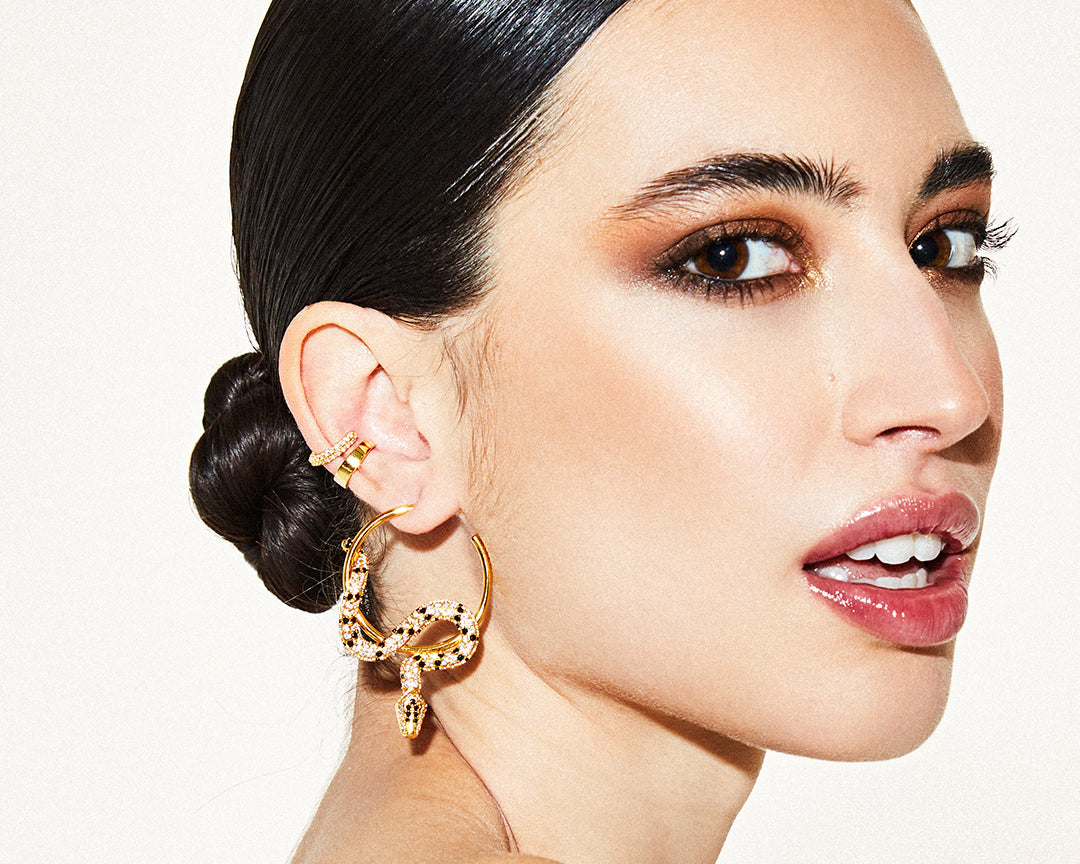 Python hoops with ear cuffs