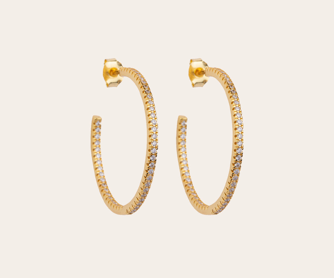 The Glam Go-To hoops M - gold plated
