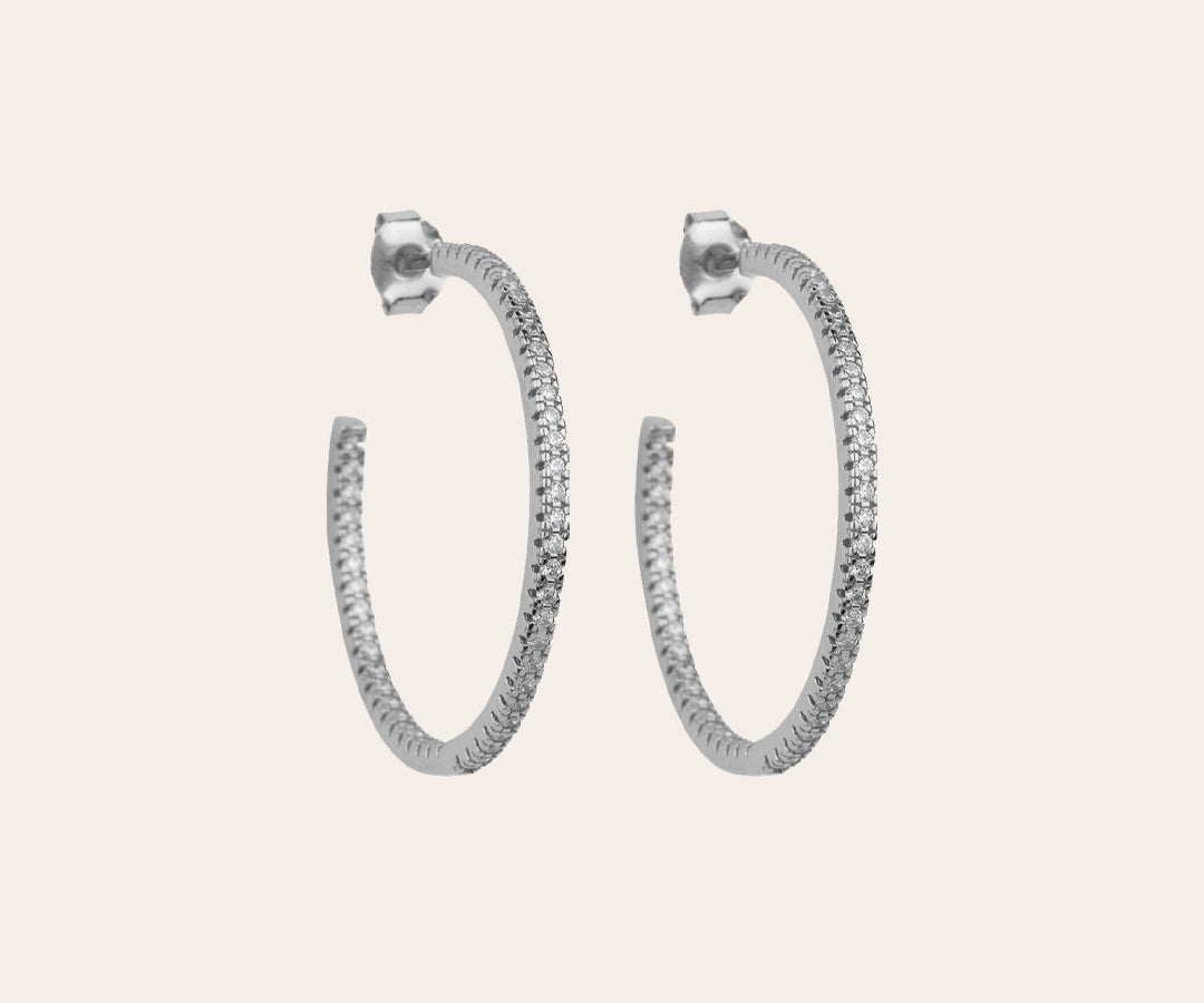 The Glam Go-To hoops M - silver plated