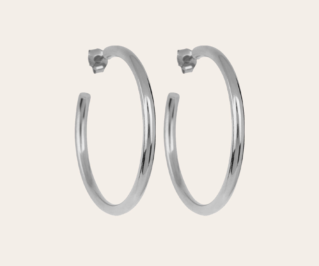 The Go-To hoops L - silver plated