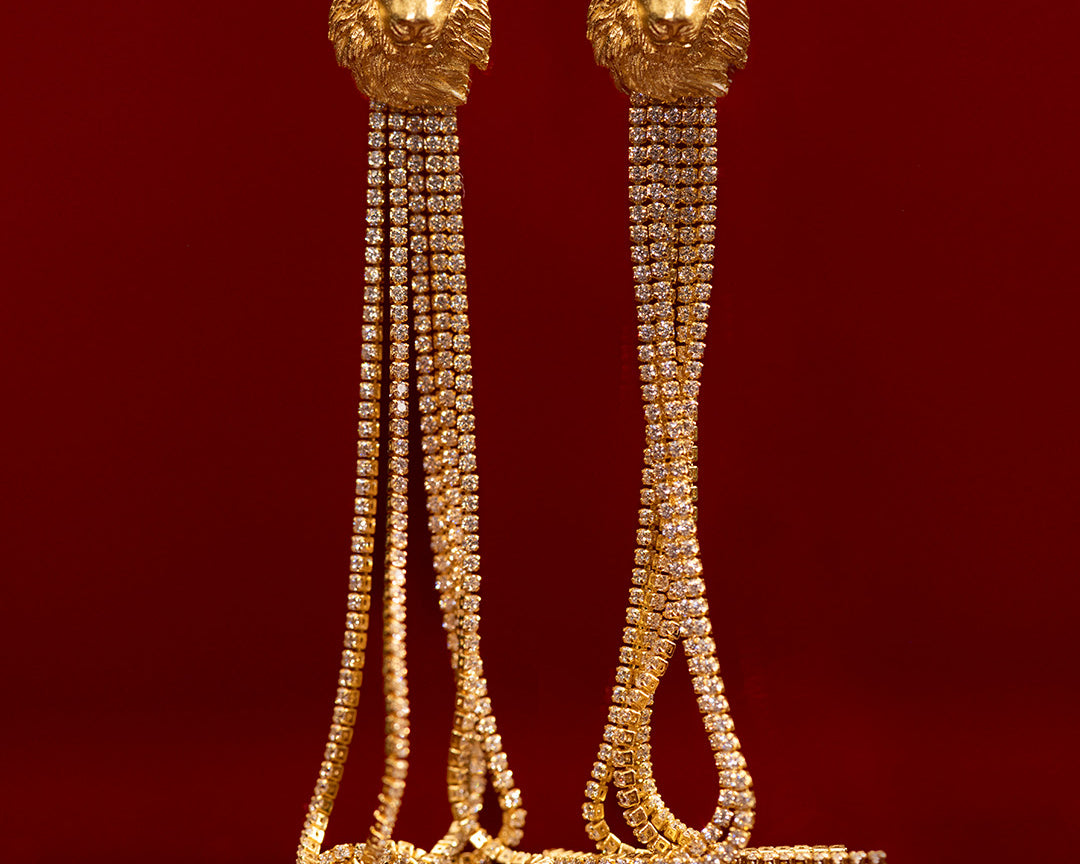 The Lion gold plated earrings