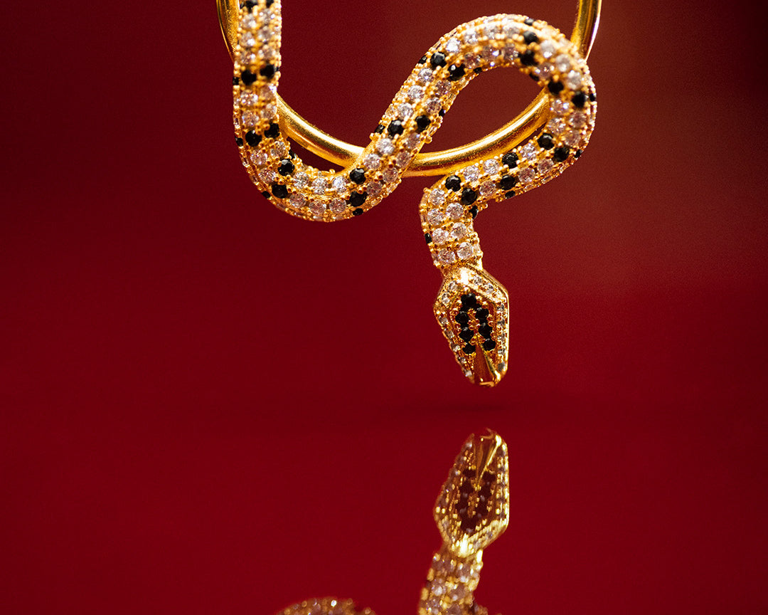 The Python gold plated hoop earring