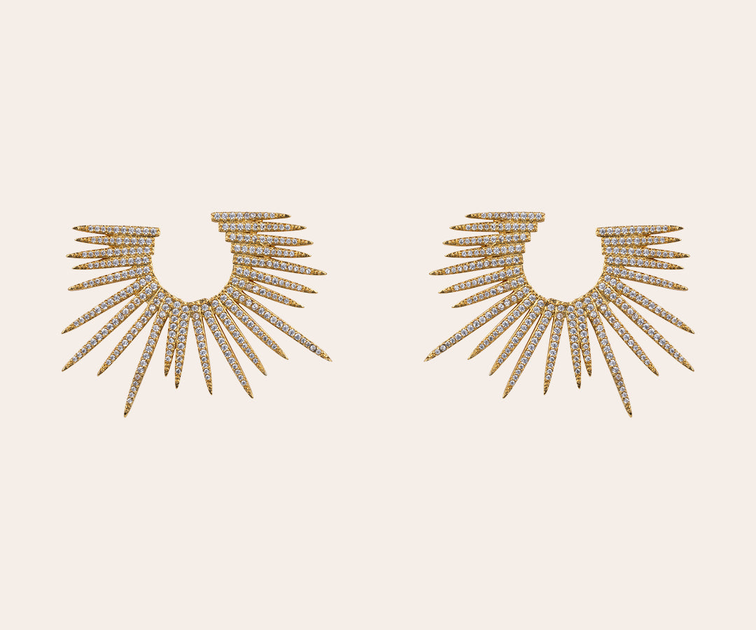 Vox gold plated statement earrings
