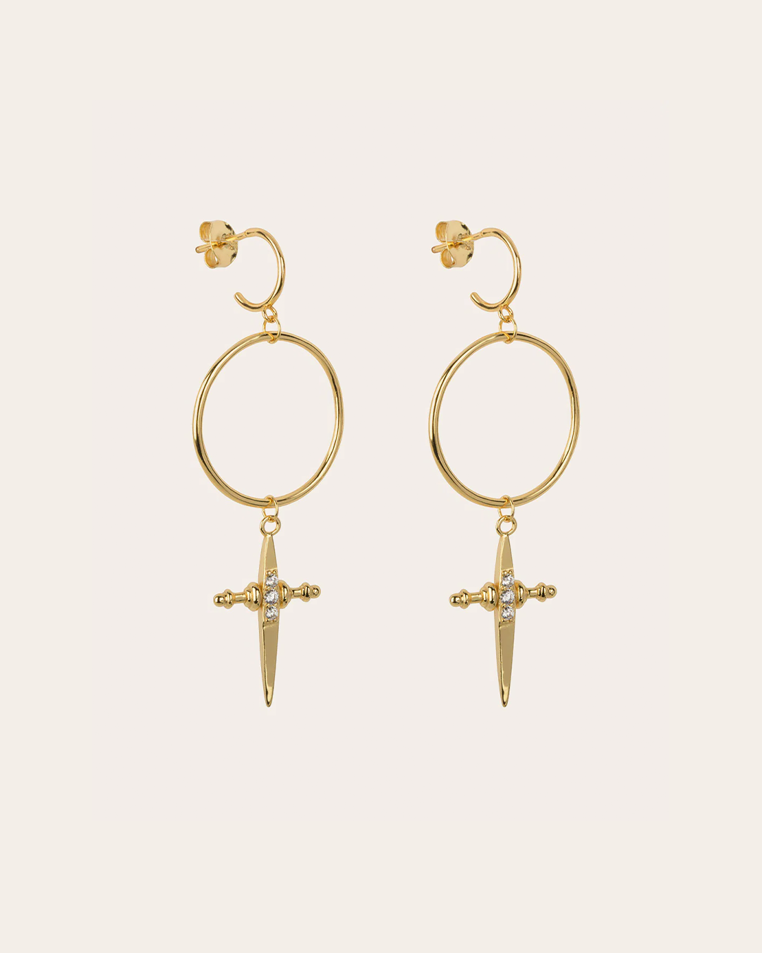 De Serene Beverly oorbellen - gold plated