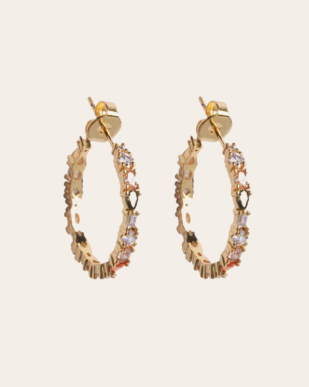 De Mini Adriana Blush oorringen - gold plated