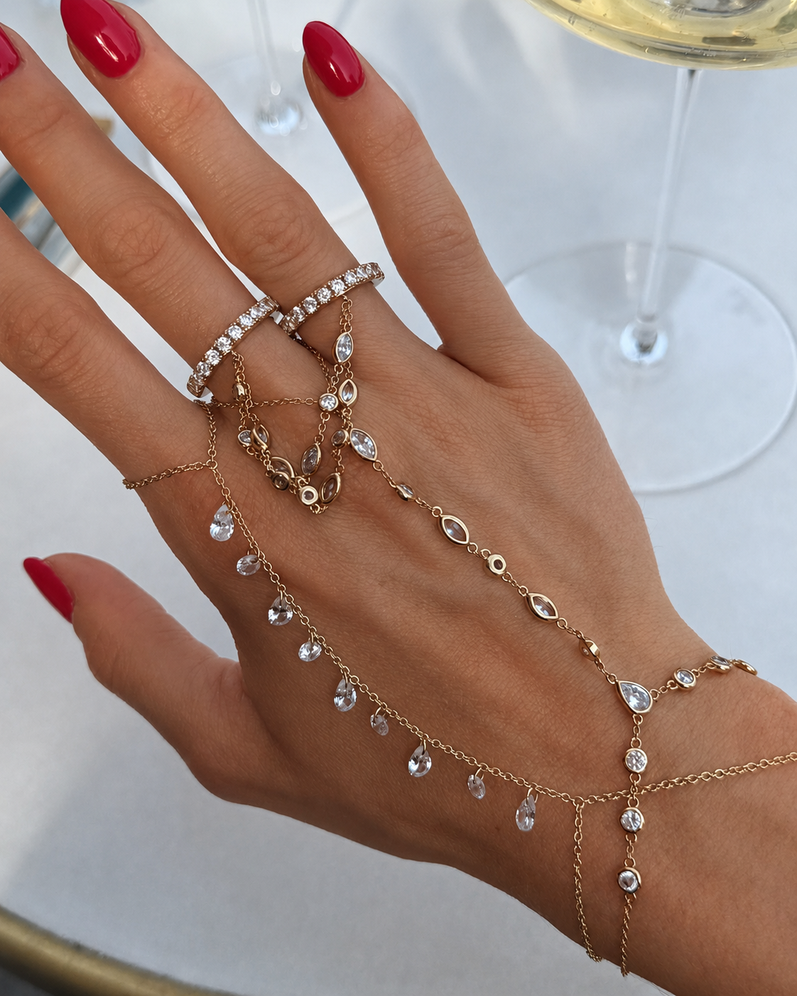 De Aurelia Dubbele Ring Ketting - gold plated