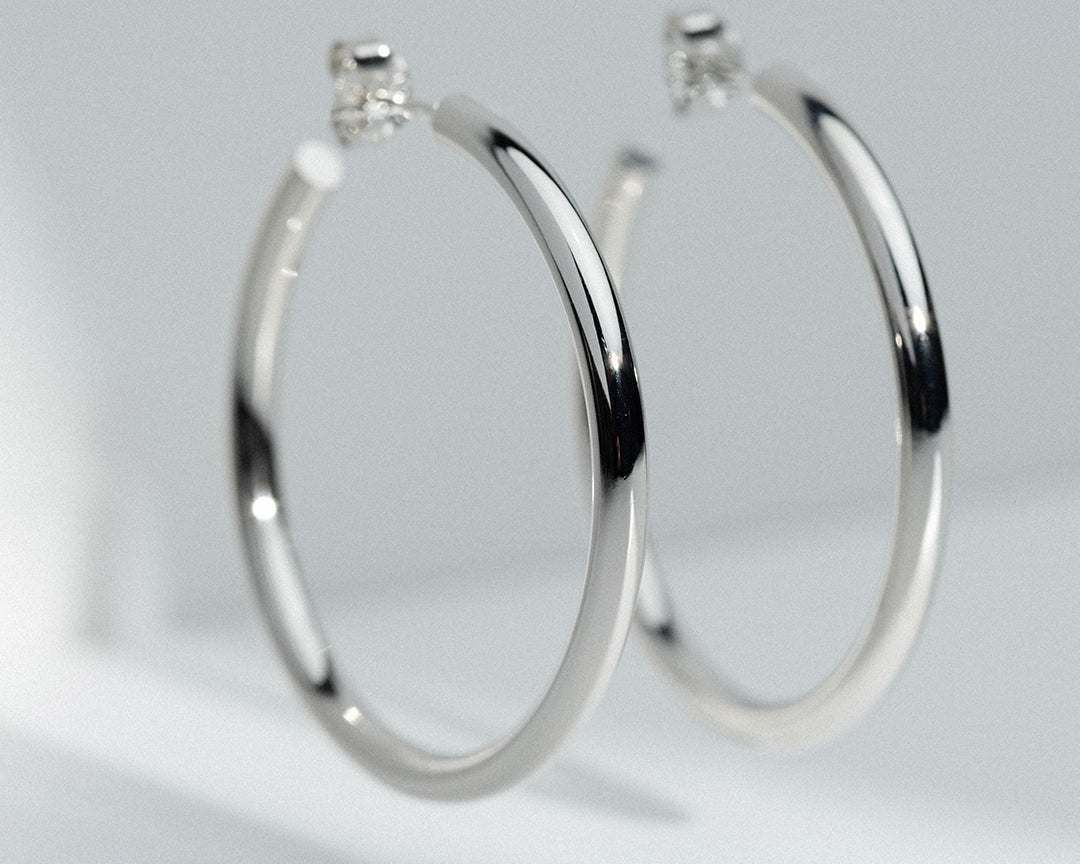 Go-To hoops L silver plated