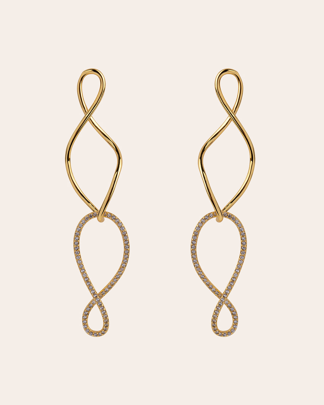 Gold plated twisted earrings Franky Amsterdam