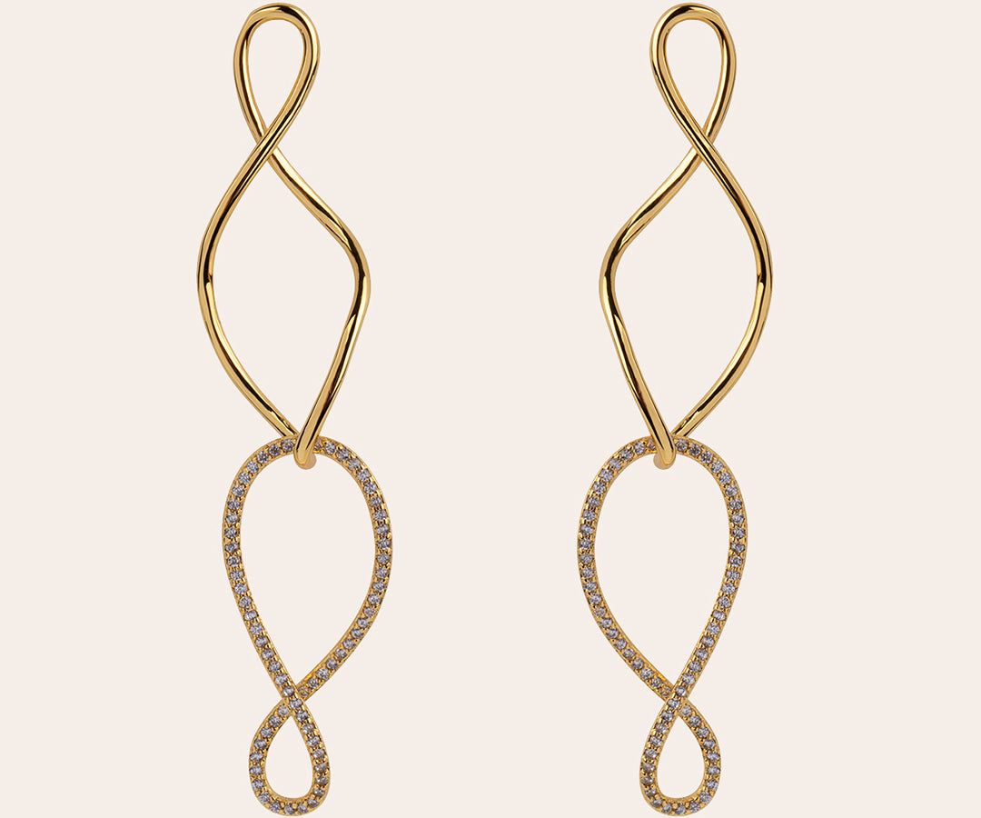 Gold plated twisted earrings Franky Amsterdam