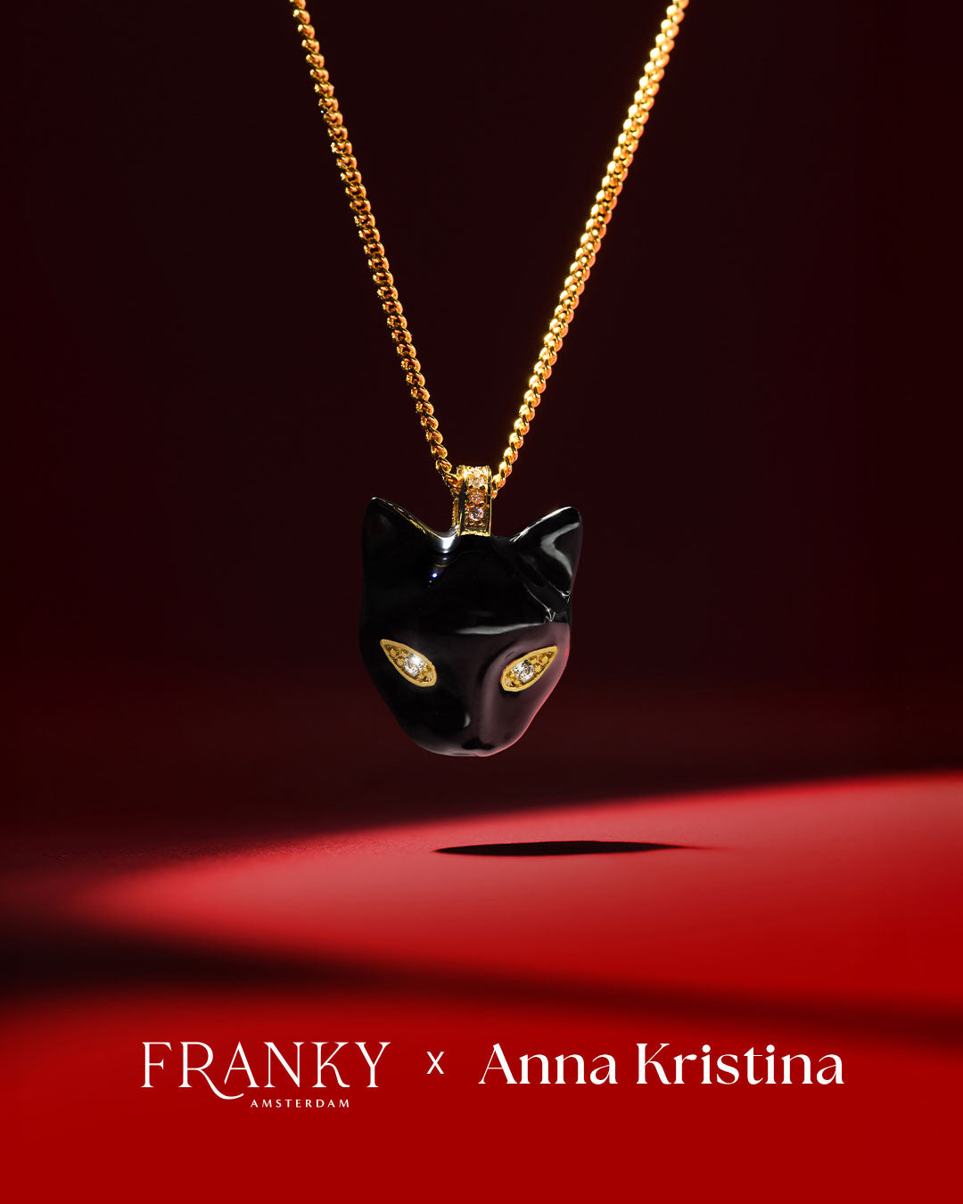 The Black Cat Necklace - gold plated – Franky Amsterdam