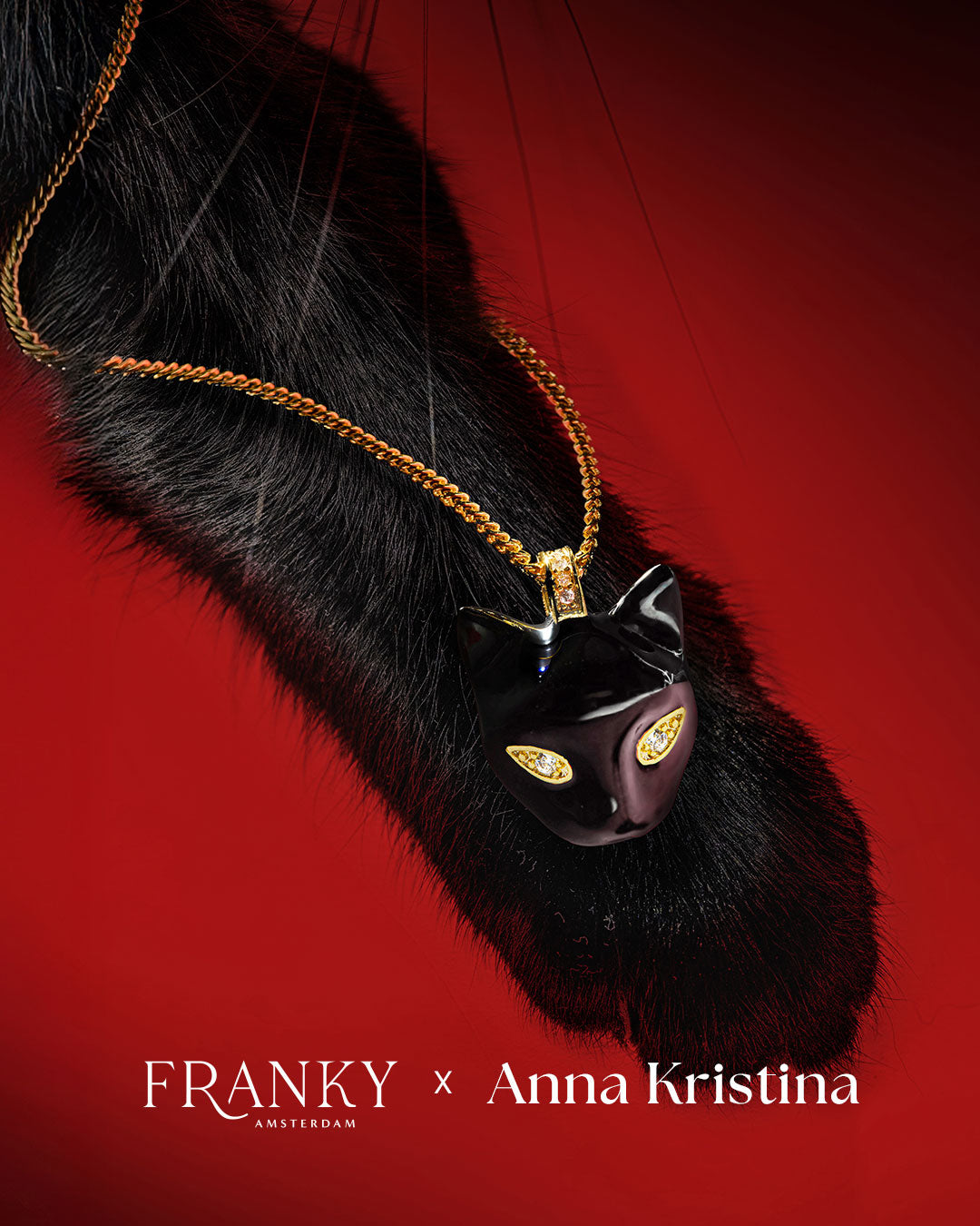 The Black Cat Necklace - gold plated – Franky Amsterdam