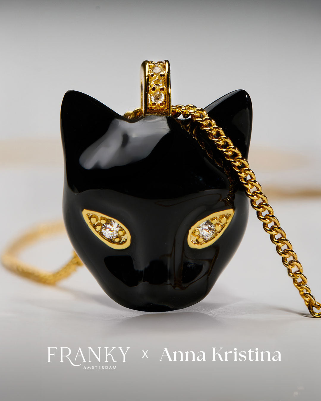 アクセサリー Schwarze Katze The Black Cat Necklace - gold plated – Franky Amsterdam