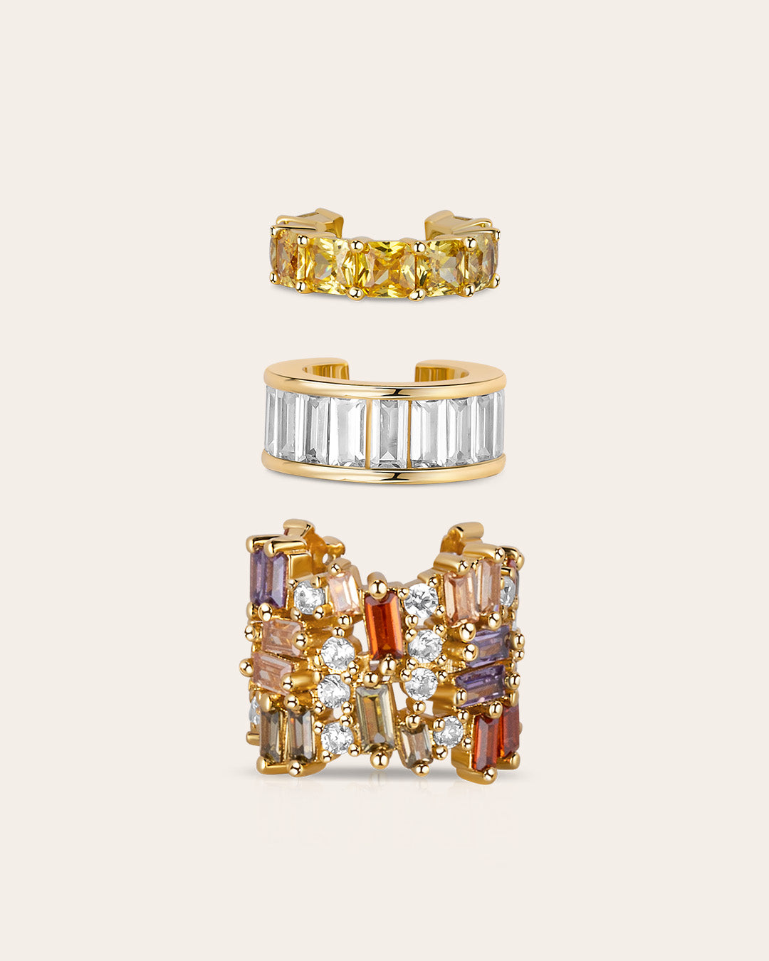 De Holiday Halo ear cuff set – gold plated