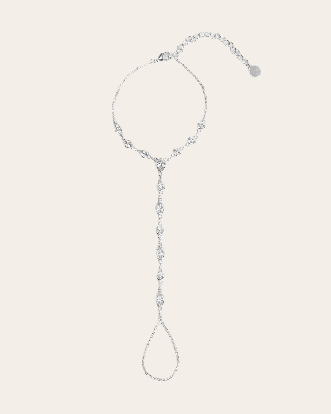 The Aurelia hand chain - silver plated