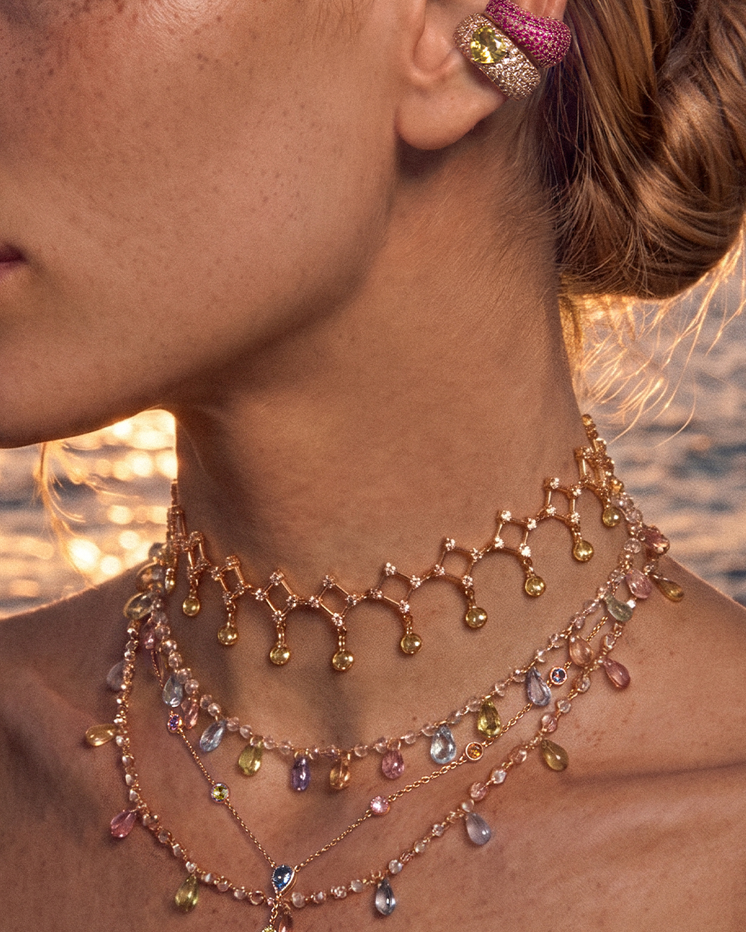 De Nerissa choker ketting - gold plated