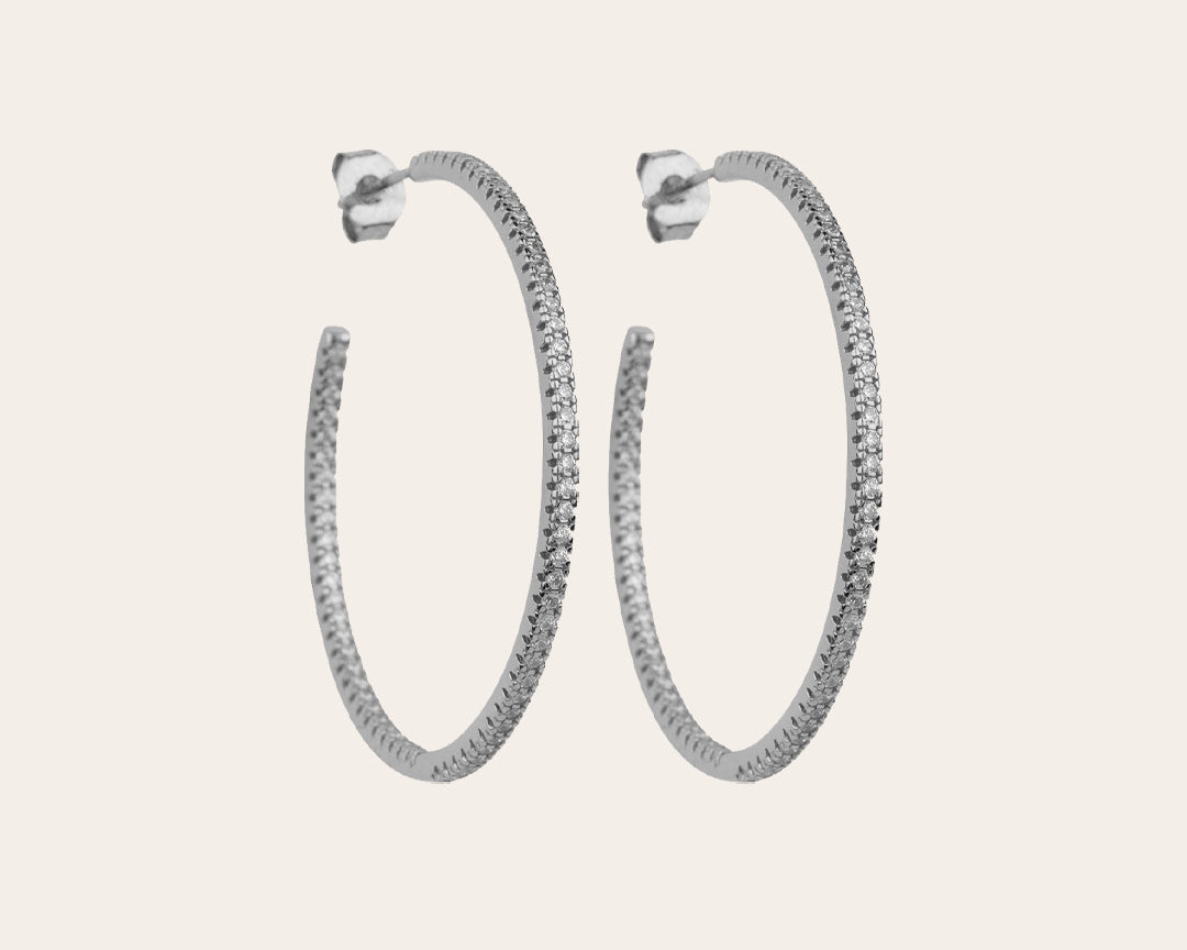 The Glam Go-To hoops L - silver plated
