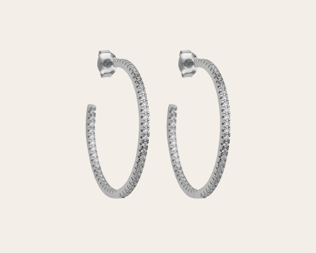 The Glam Go-To hoops M - silver plated