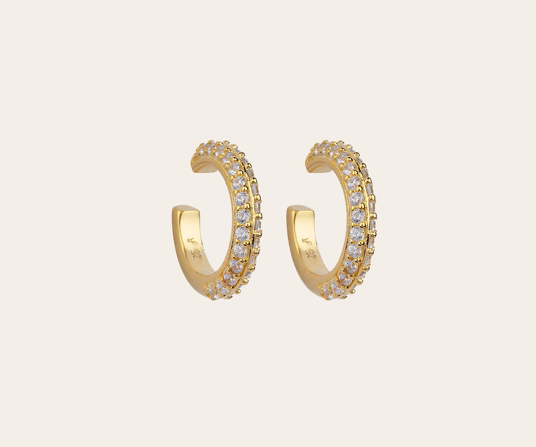 The Go-To ear cuff set stones - gold plated