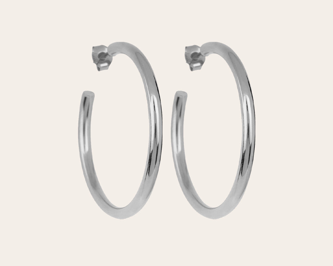 The Go-To hoops L - silver plated