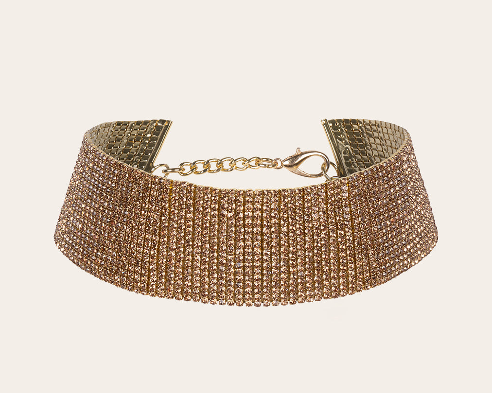 The Victoria Choker champagne crystals