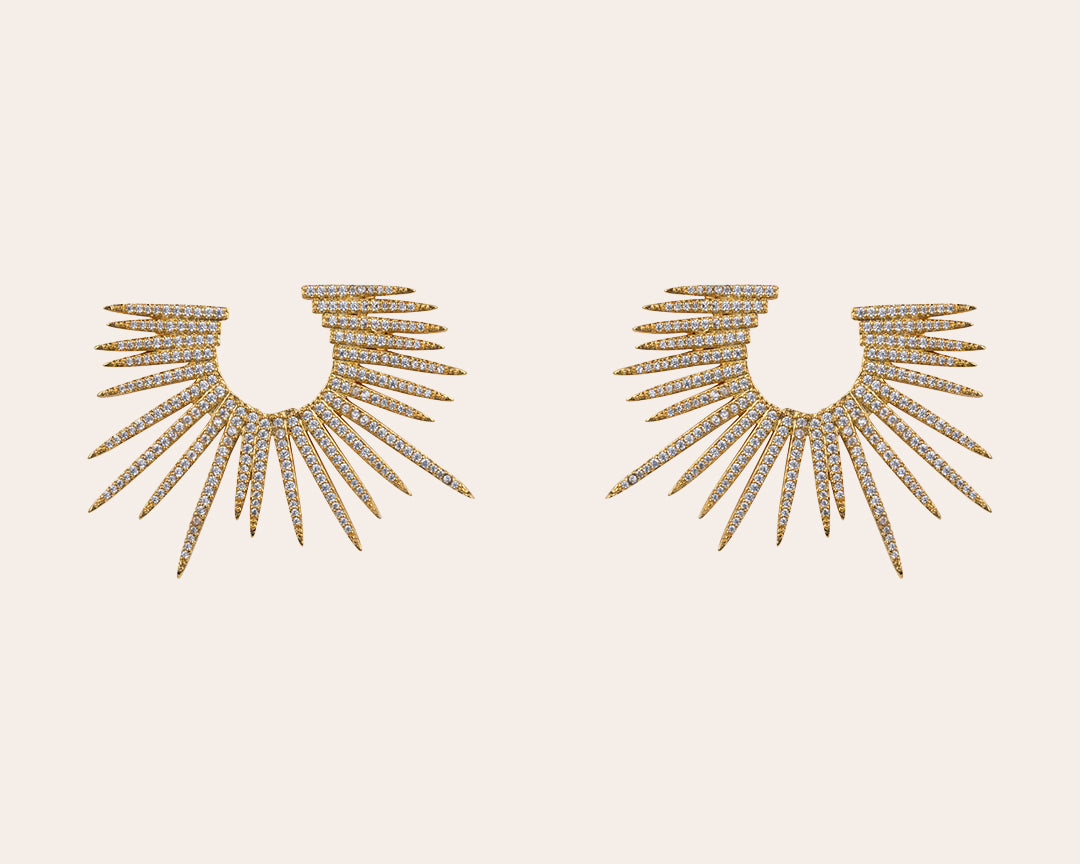 Vox gold plated statement earrings