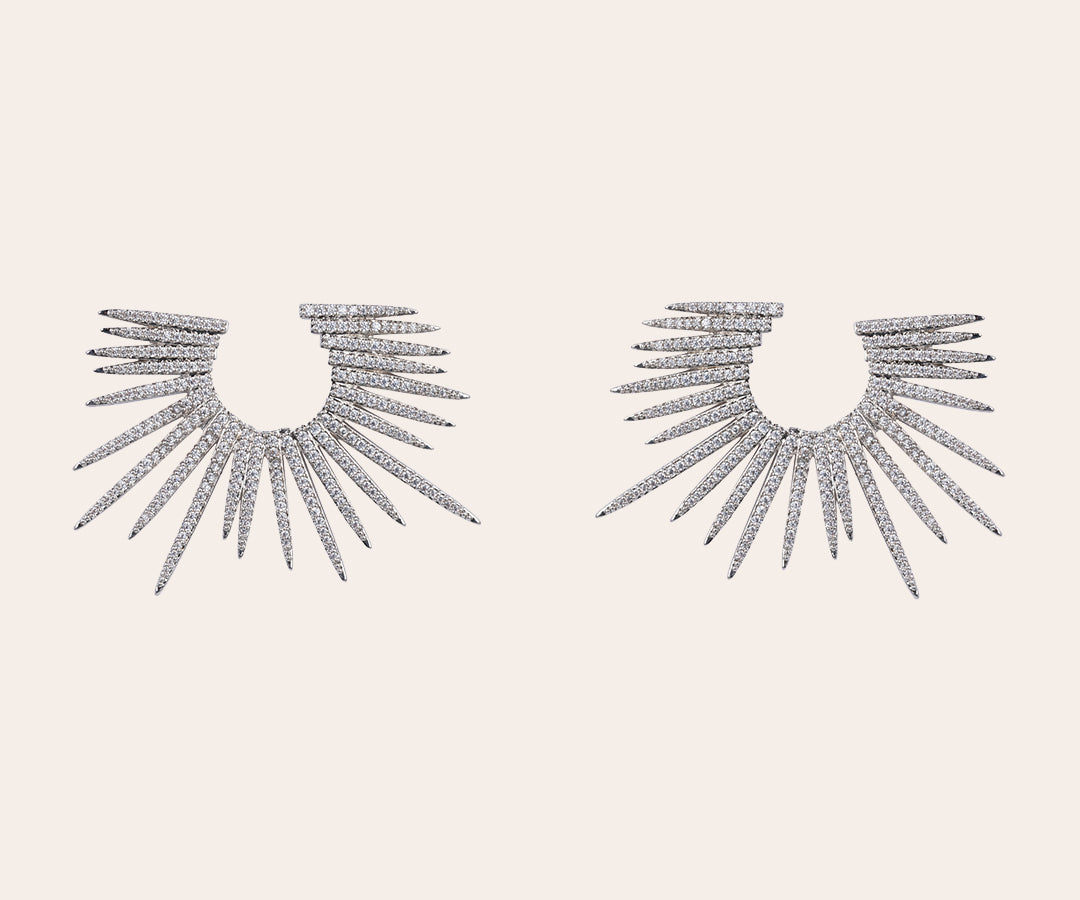 Vox silver plated statement earrings