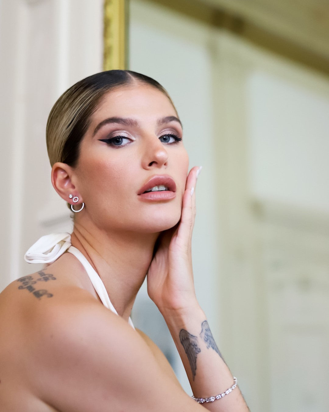 De Infinity oorbellen - silver plated