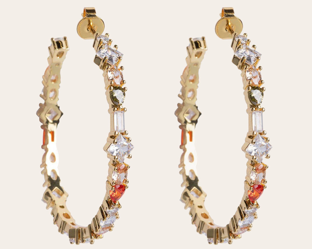 Adriana blush hoop earrings gold