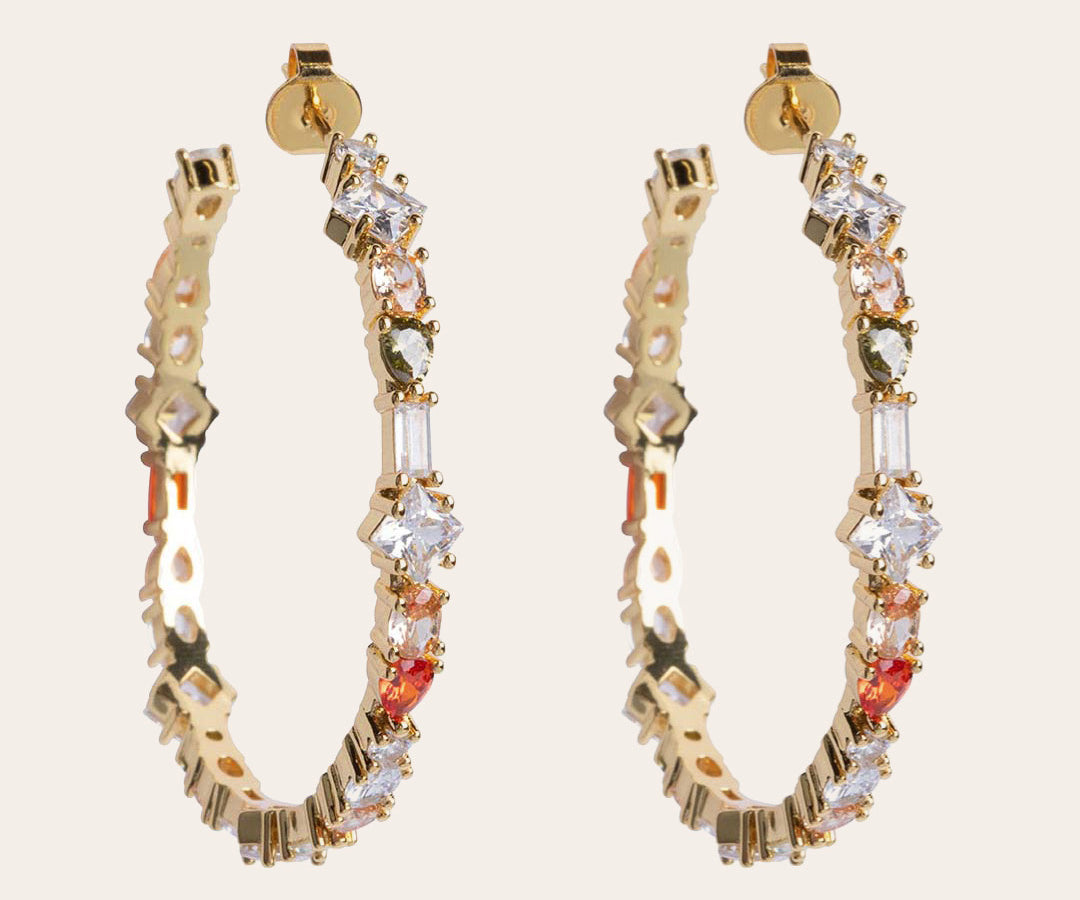 Adriana blush hoop earrings gold