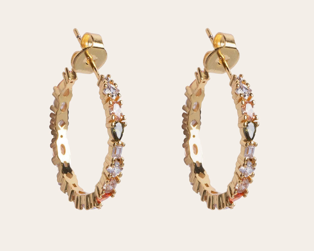 Mini Adriana blush hoop earrings gold